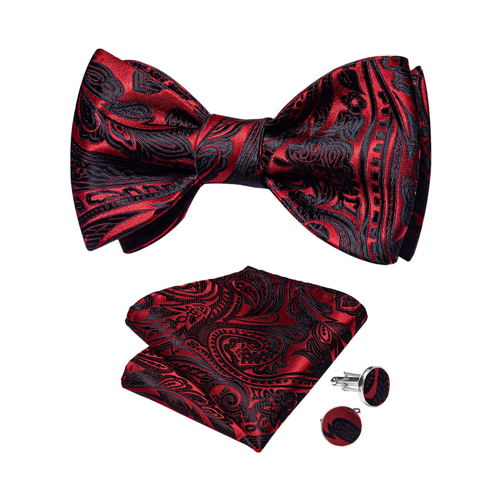 GentCrest Black Paisley Bowtie Set - Image 2