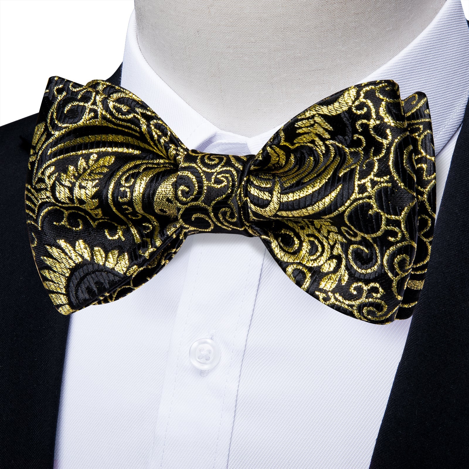 GentCrest Black Paisley Bowtie Set - Image 1