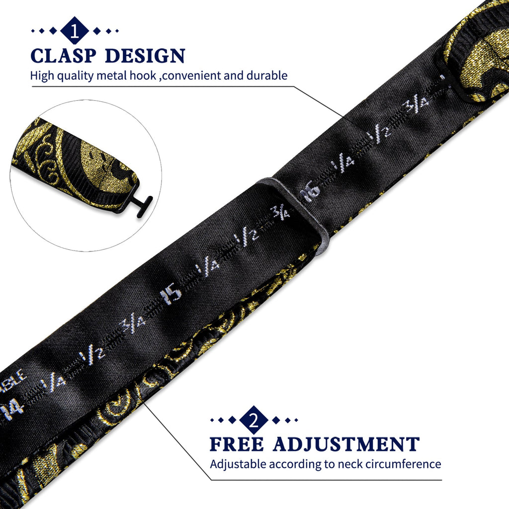GentCrest Black Paisley Bowtie Set - Image 6
