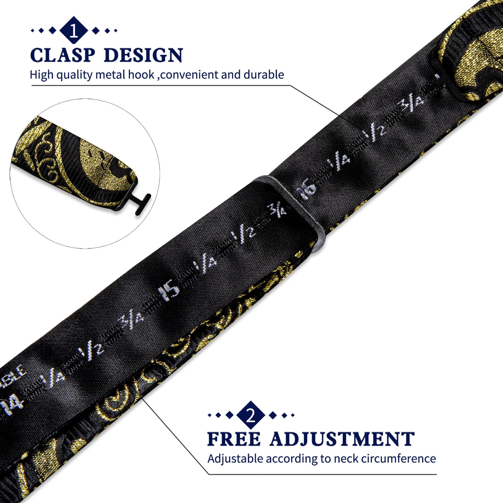 GentCrest Black Paisley Bowtie Set - Image 6