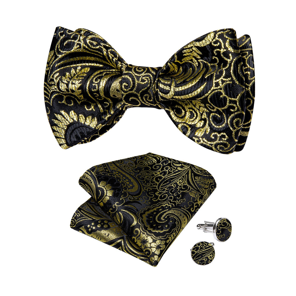 GentCrest Black Paisley Bowtie Set - Image 2