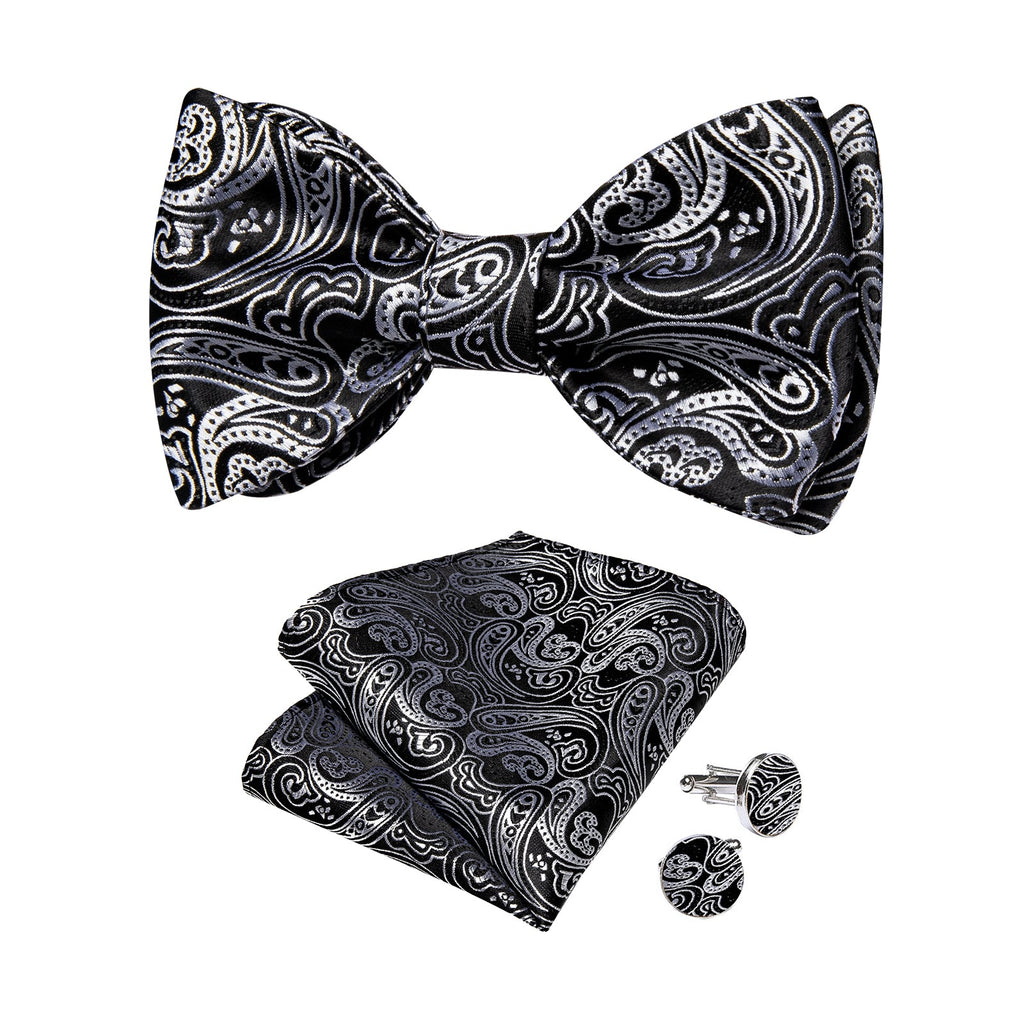 GentCrest Black Paisley Bowtie Set - Image 2