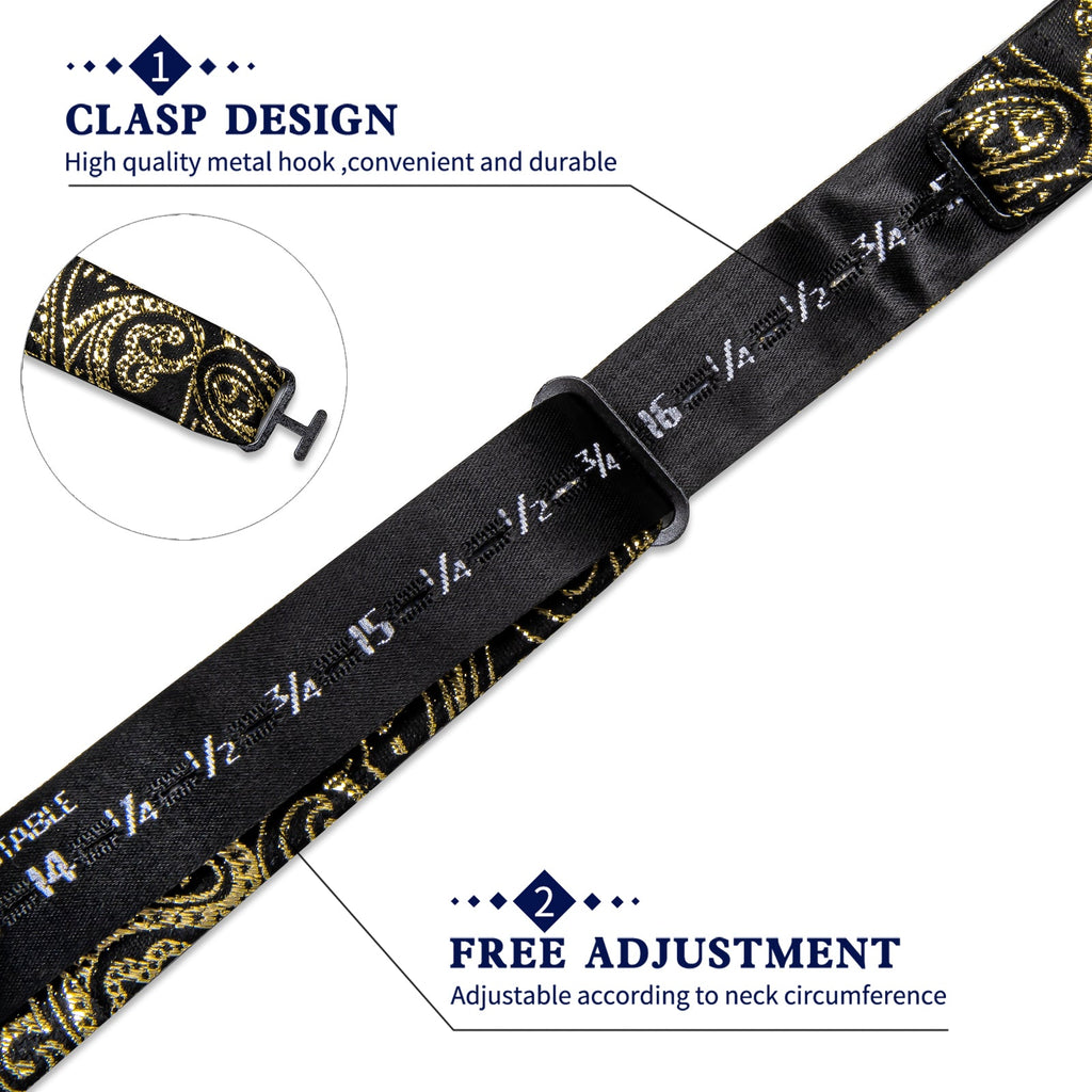 GentCrest Black Paisley Bowtie Set - Image 6