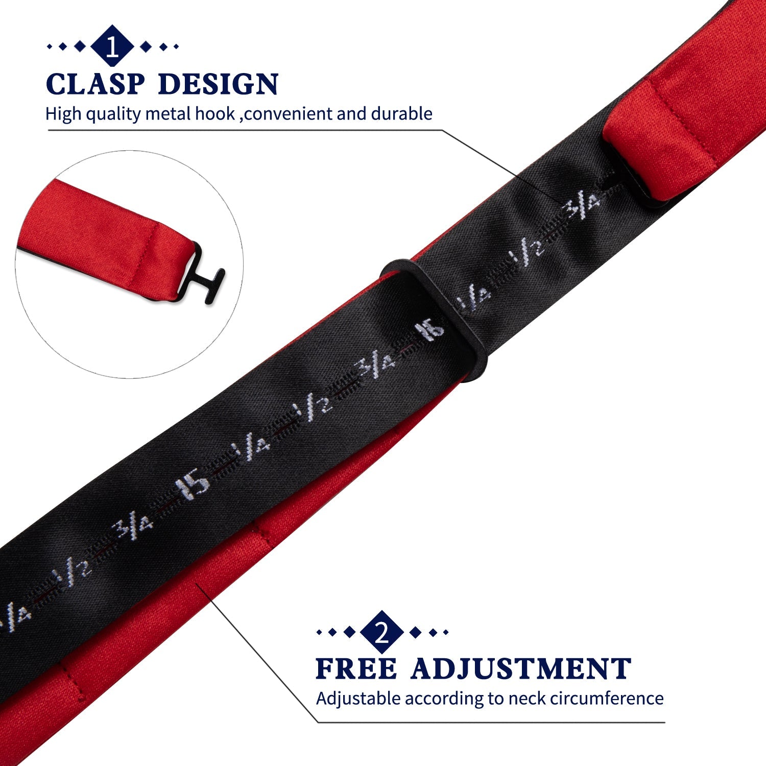 GentCrest Red Solid Bowtie Set - Image 6