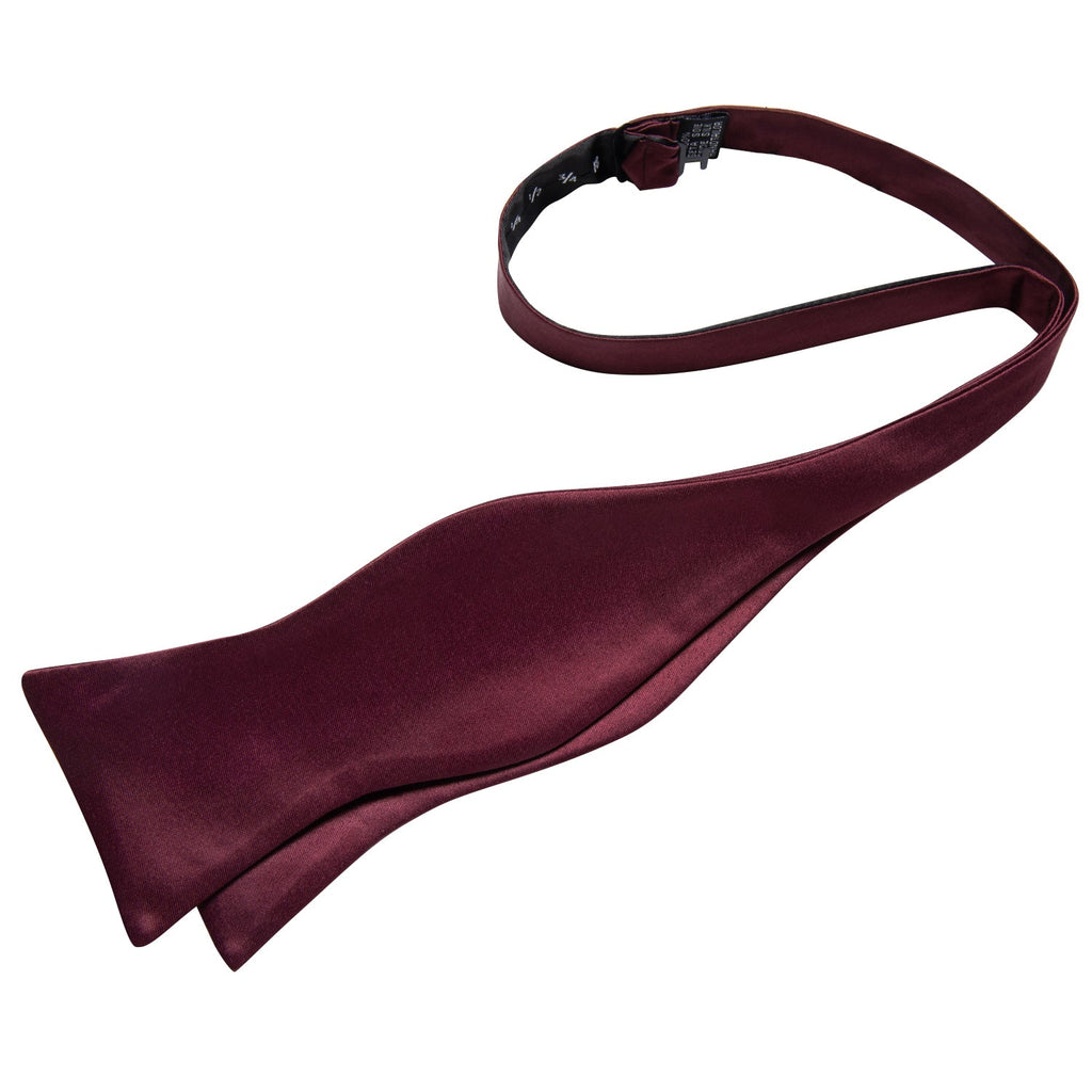 Solid Burgundy Bow Tie Set - GentCrest - View 4