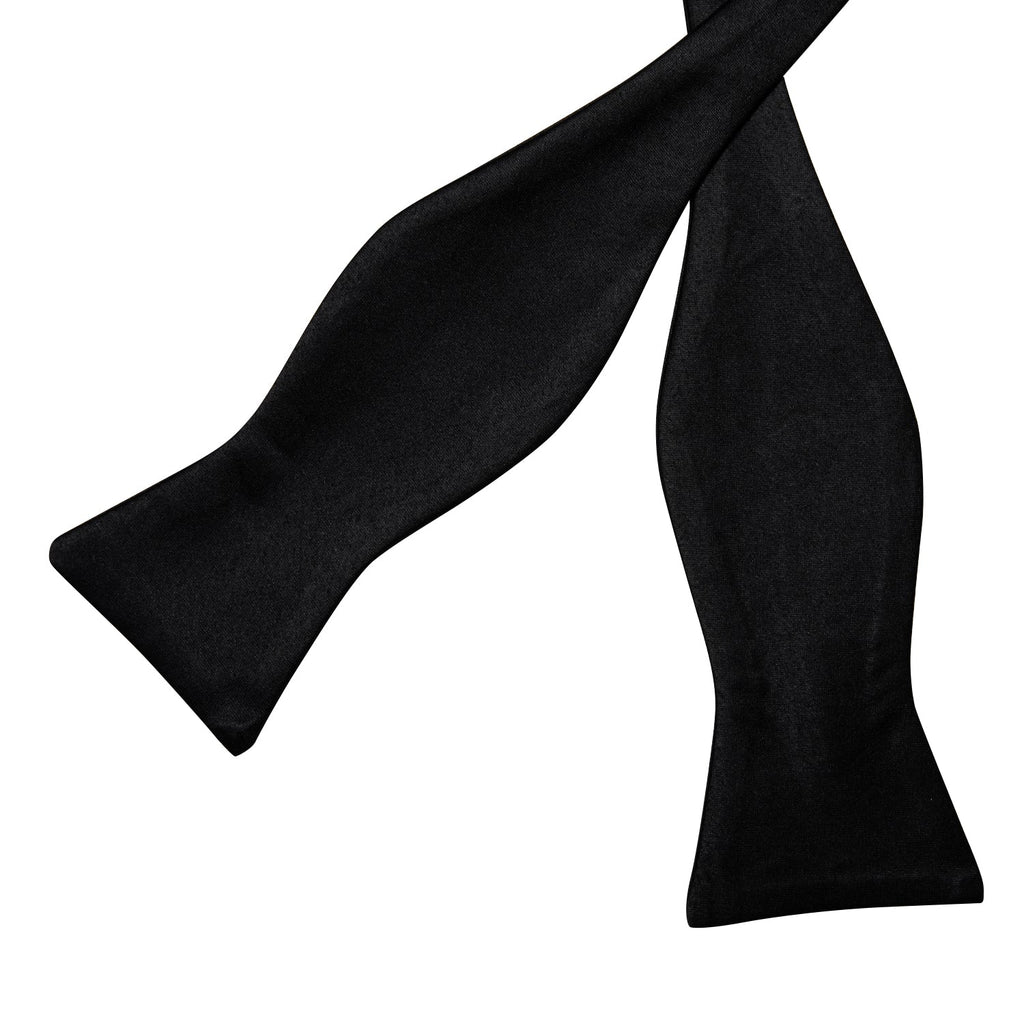Solid Black Bow Tie Set - GentCrest - View 5