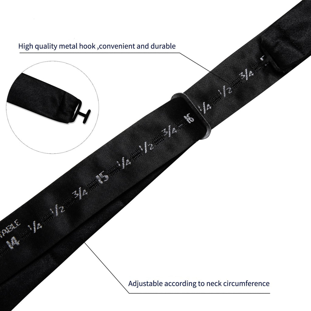 Solid Black Bow Tie Set - GentCrest - View 3