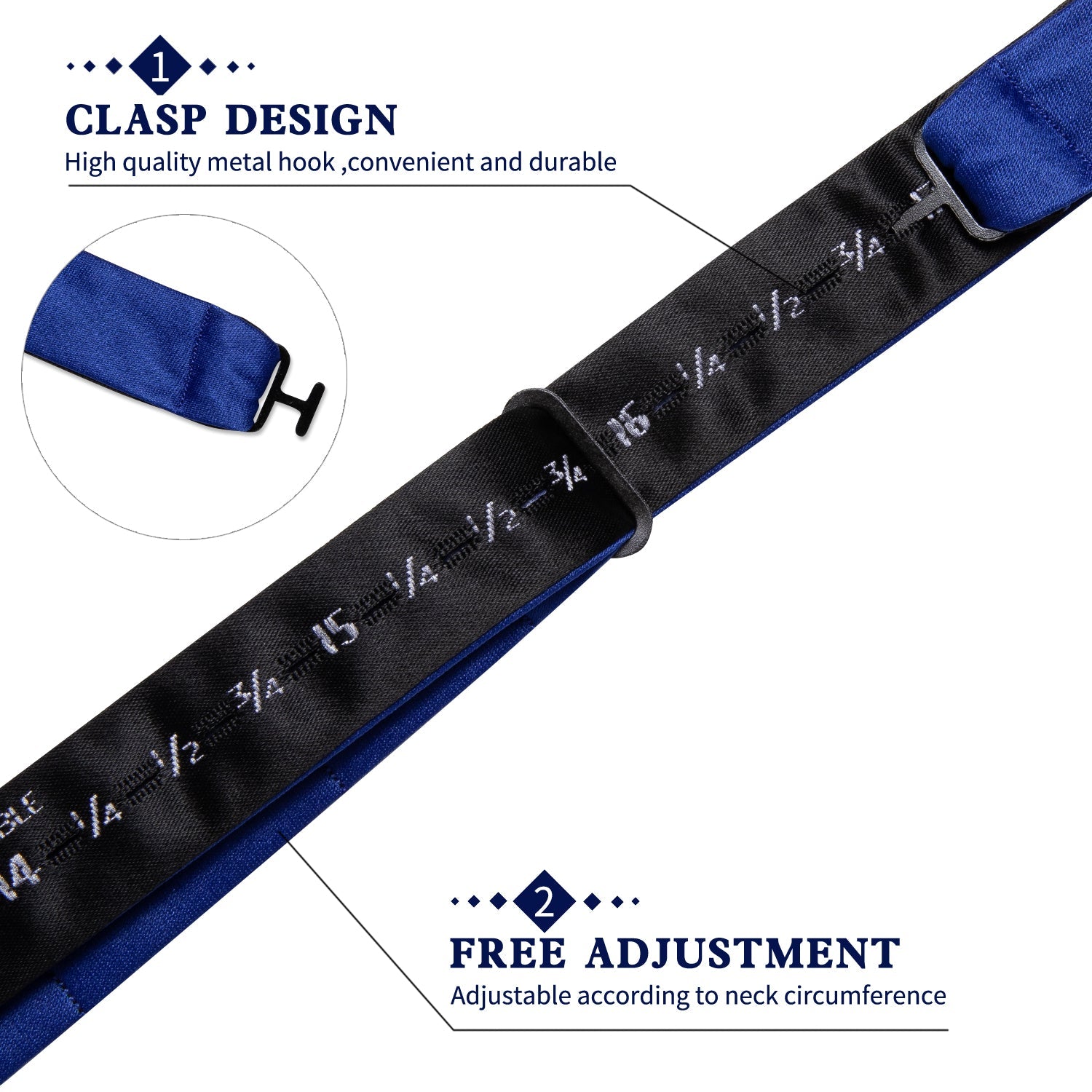 GentCrest Blue Solid Bowtie Set - Image 6