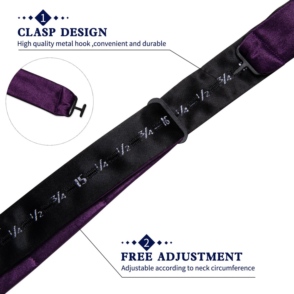 GentCrest Purple Solid Bowtie Set - Image 6