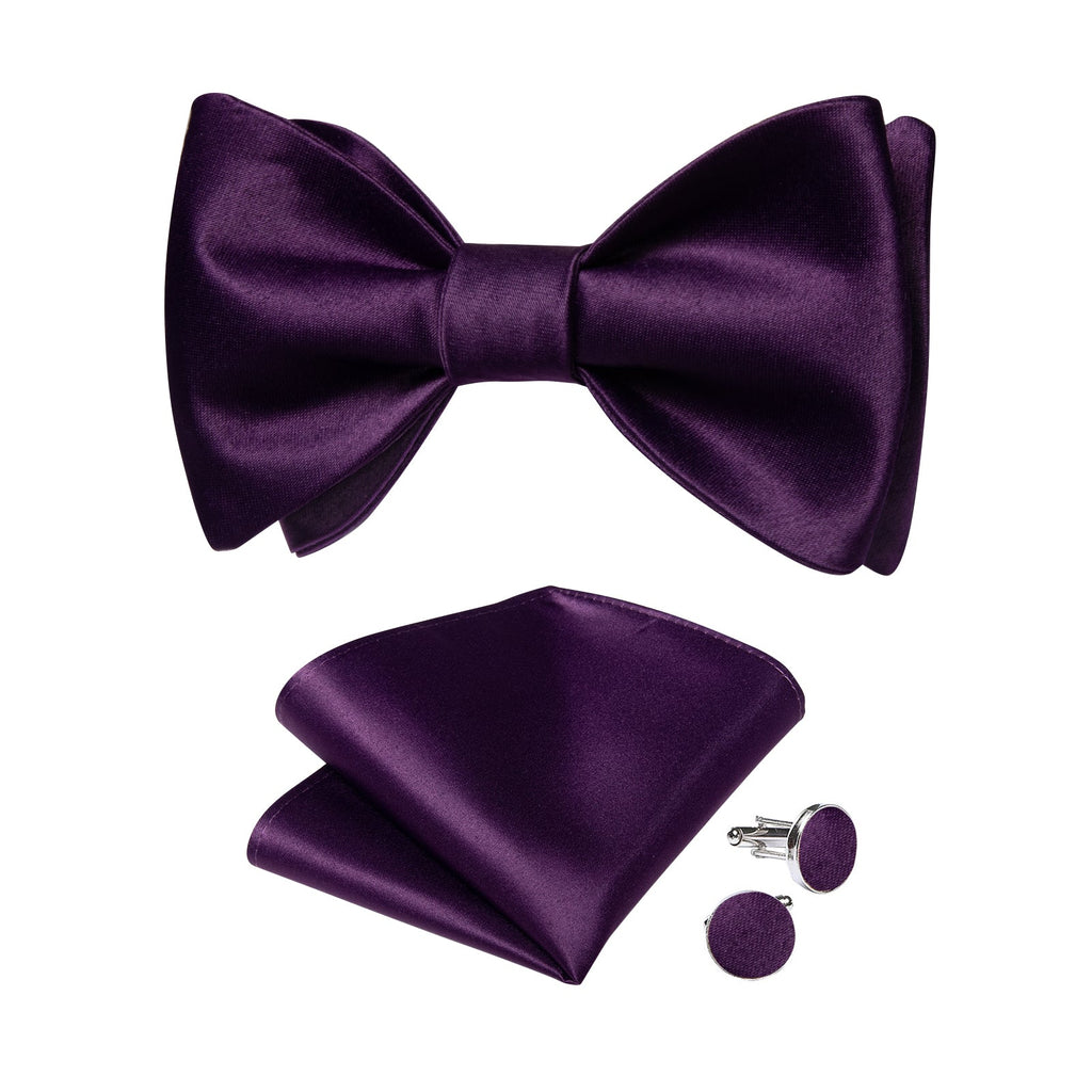 GentCrest Purple Solid Bowtie Set - Image 2