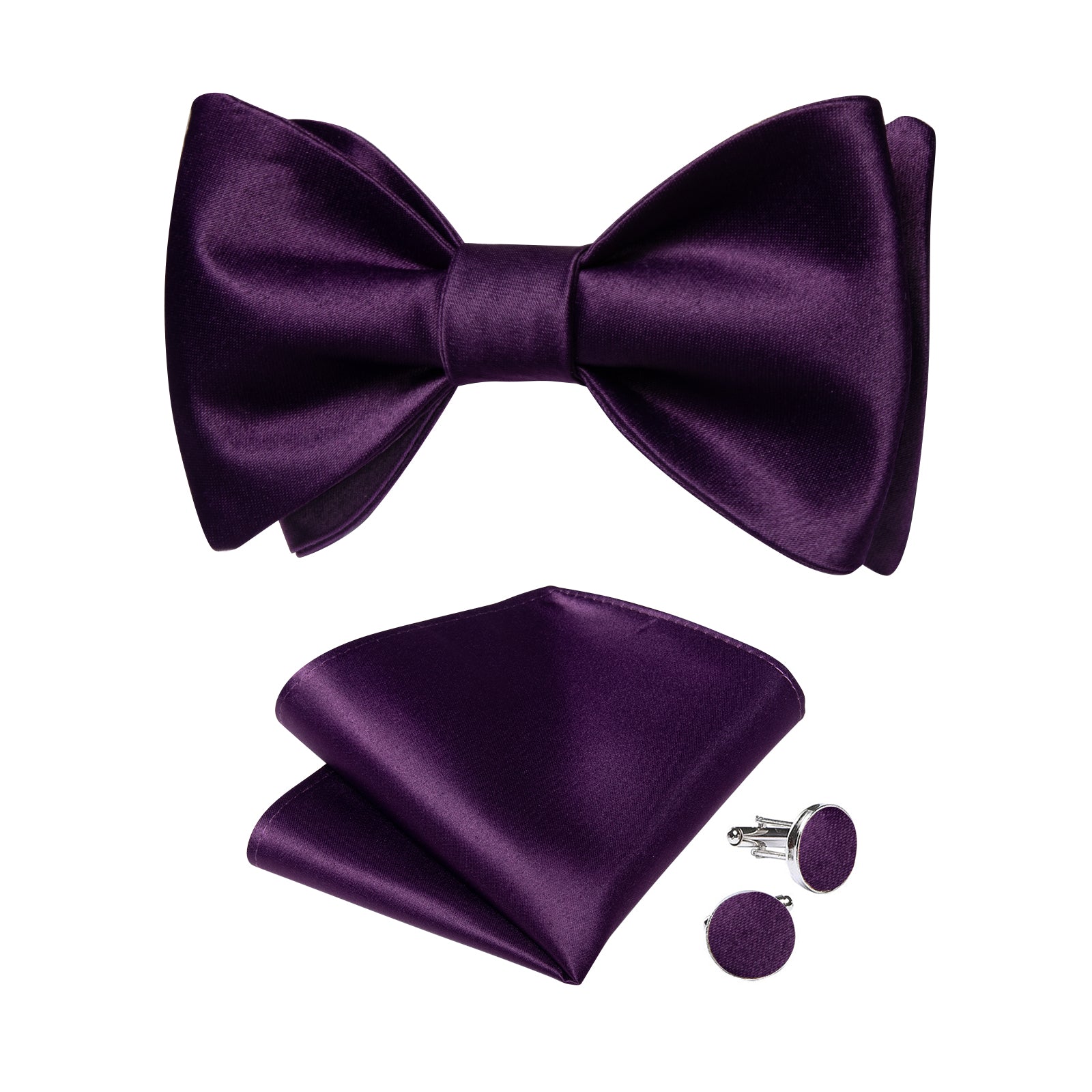 GentCrest Purple Solid Bowtie Set - Image 2