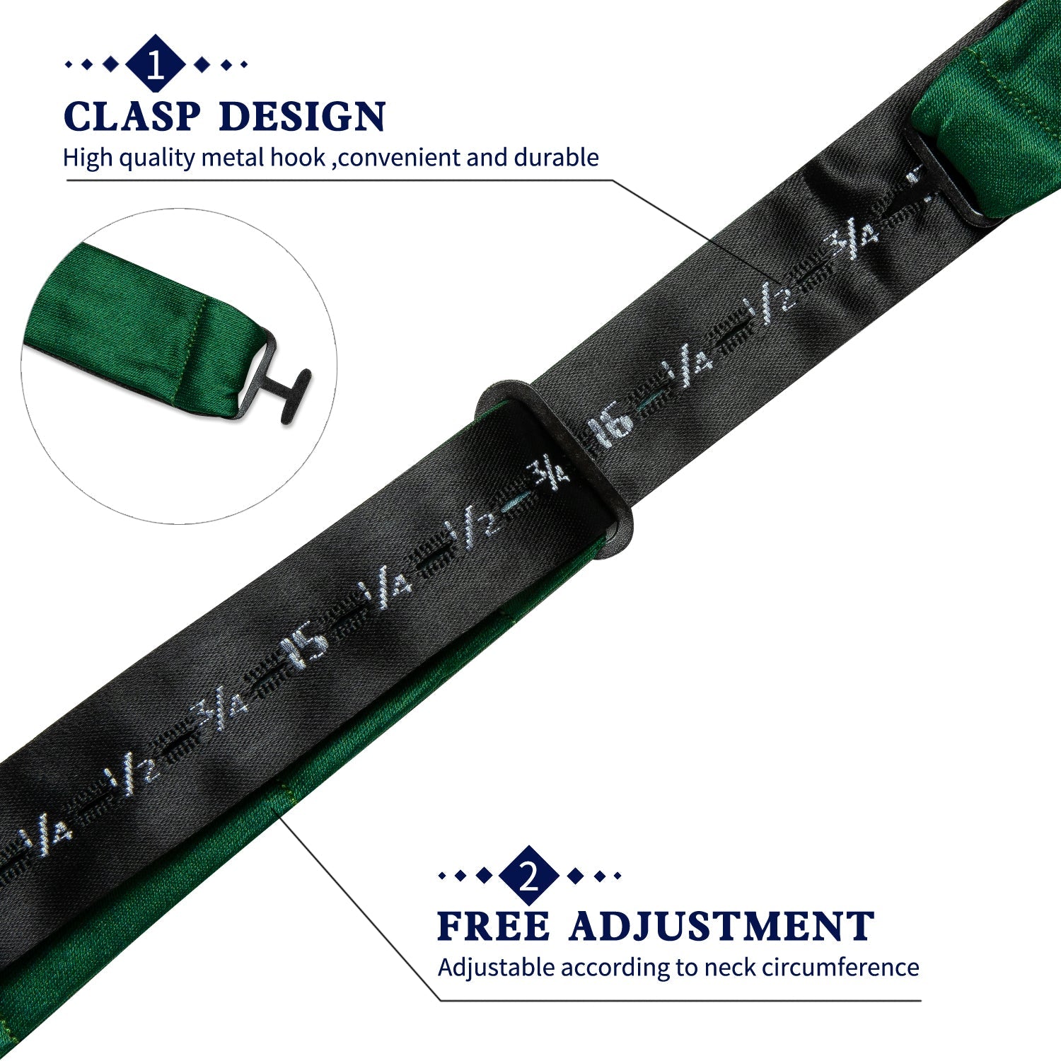GentCrest Green Solid Bowtie Set - Image 6