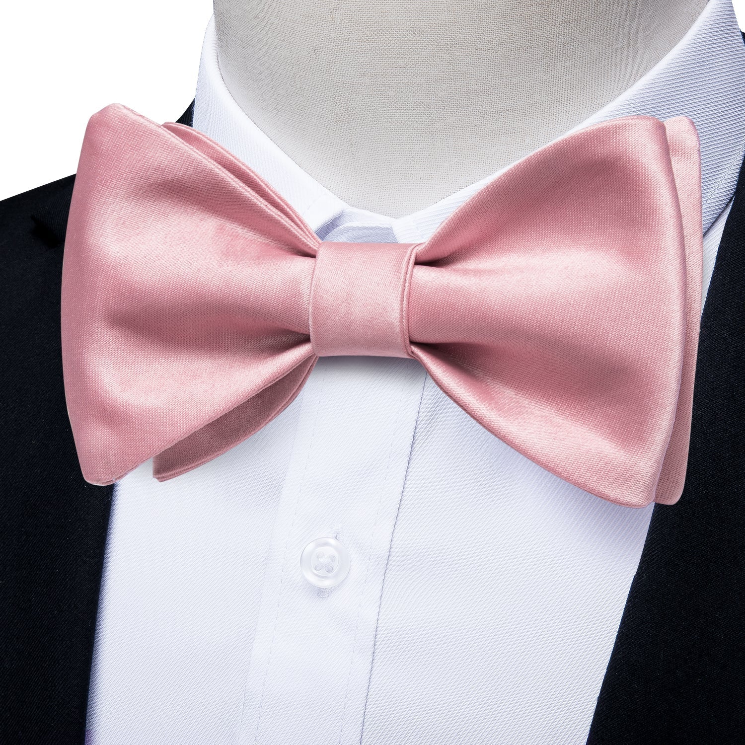 Solid Pink Bow Tie Set - GentCrest