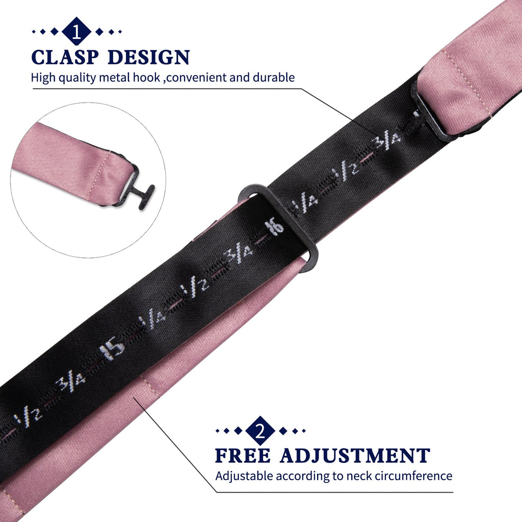Solid Pink Bow Tie Set - GentCrest - View 3