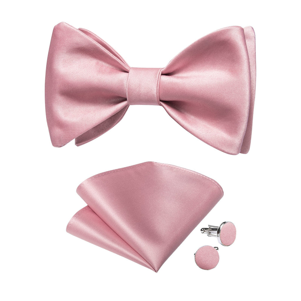Solid Pink Bow Tie Set - GentCrest - View 2