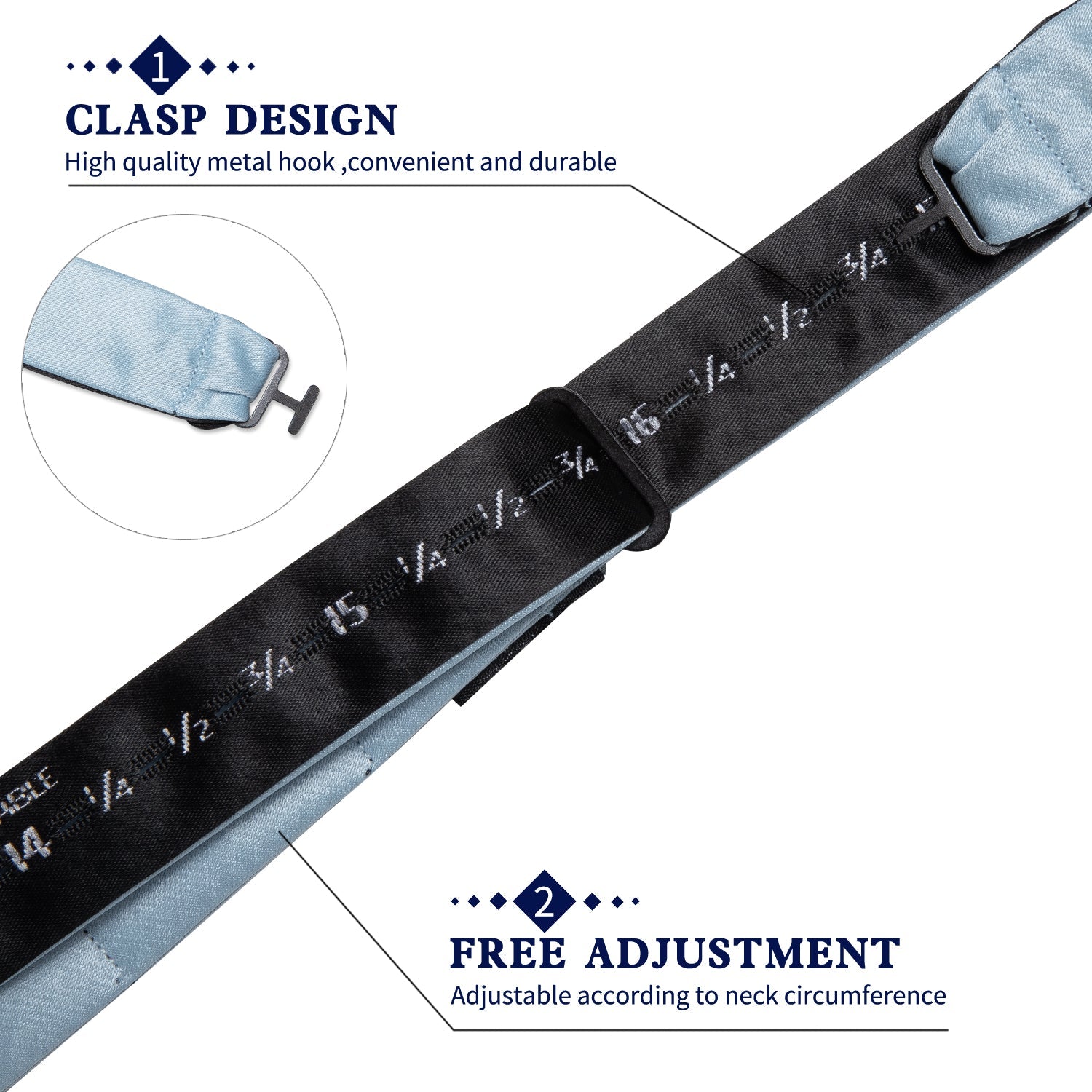 GentCrest Blue Solid Bowtie Set - Image 6