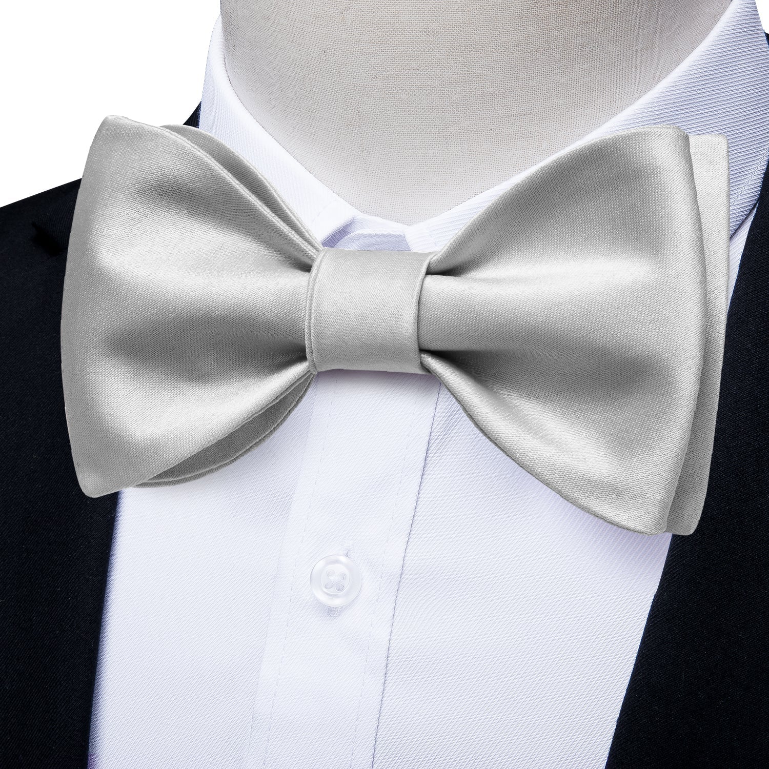 GentCrest Grey Solid Bowtie Set - Image 1