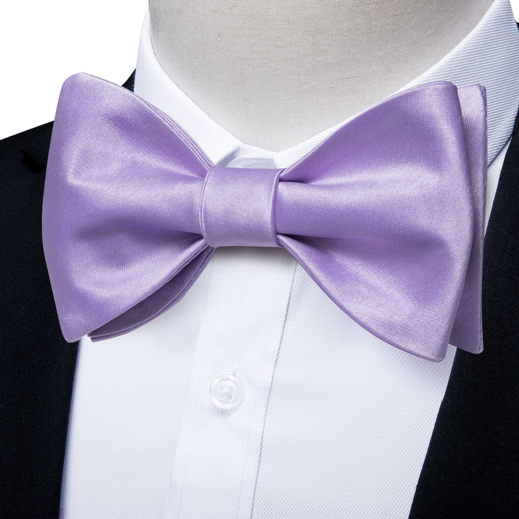 Solid Purple Bow Tie Set - GentCrest
