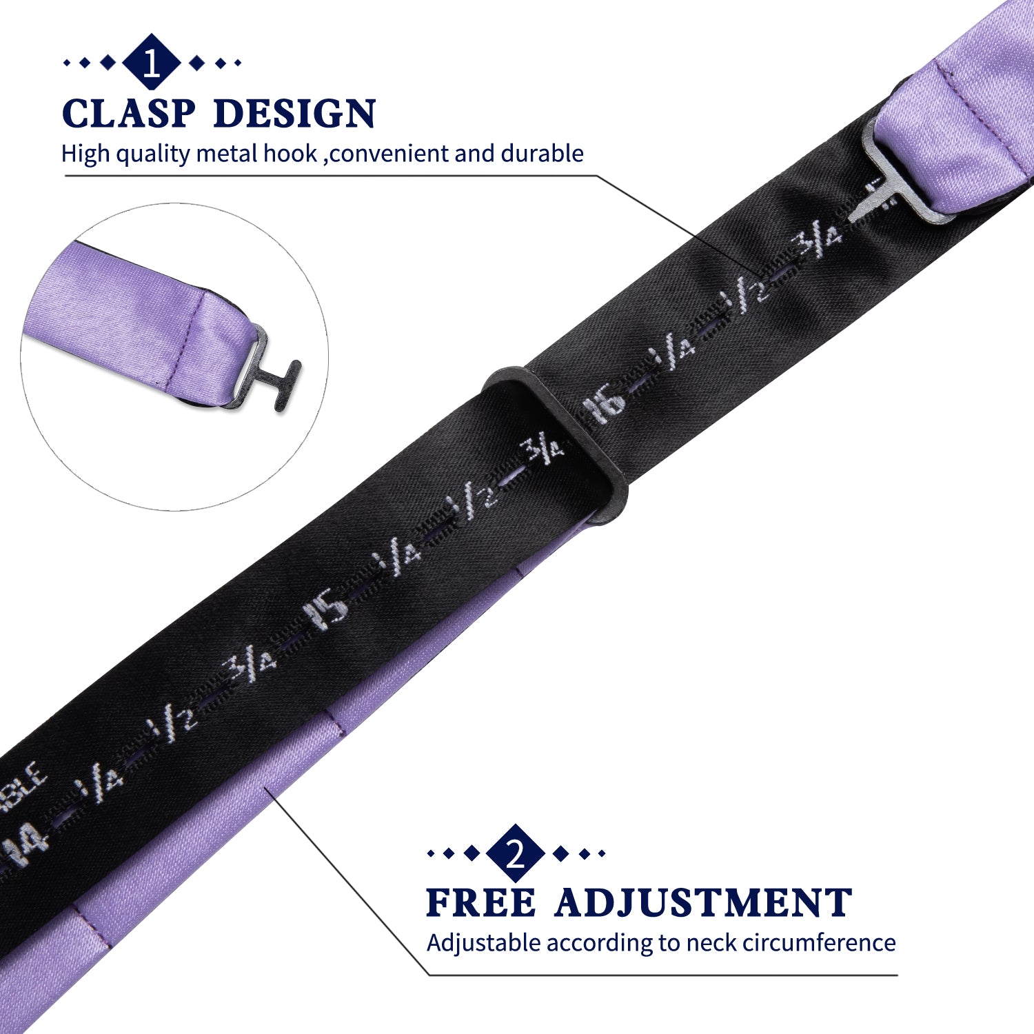 GentCrest Purple Solid Bowtie Set - Image 6