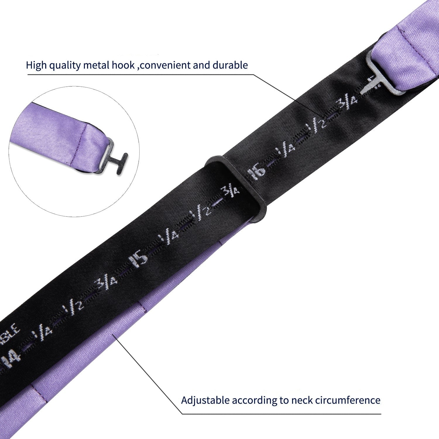 Solid Purple Bow Tie Set - GentCrest - View 3