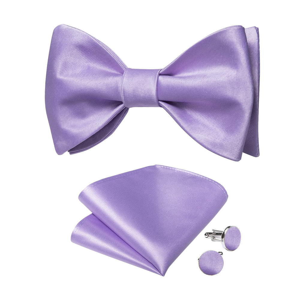 Solid Purple Bow Tie Set - GentCrest - View 2