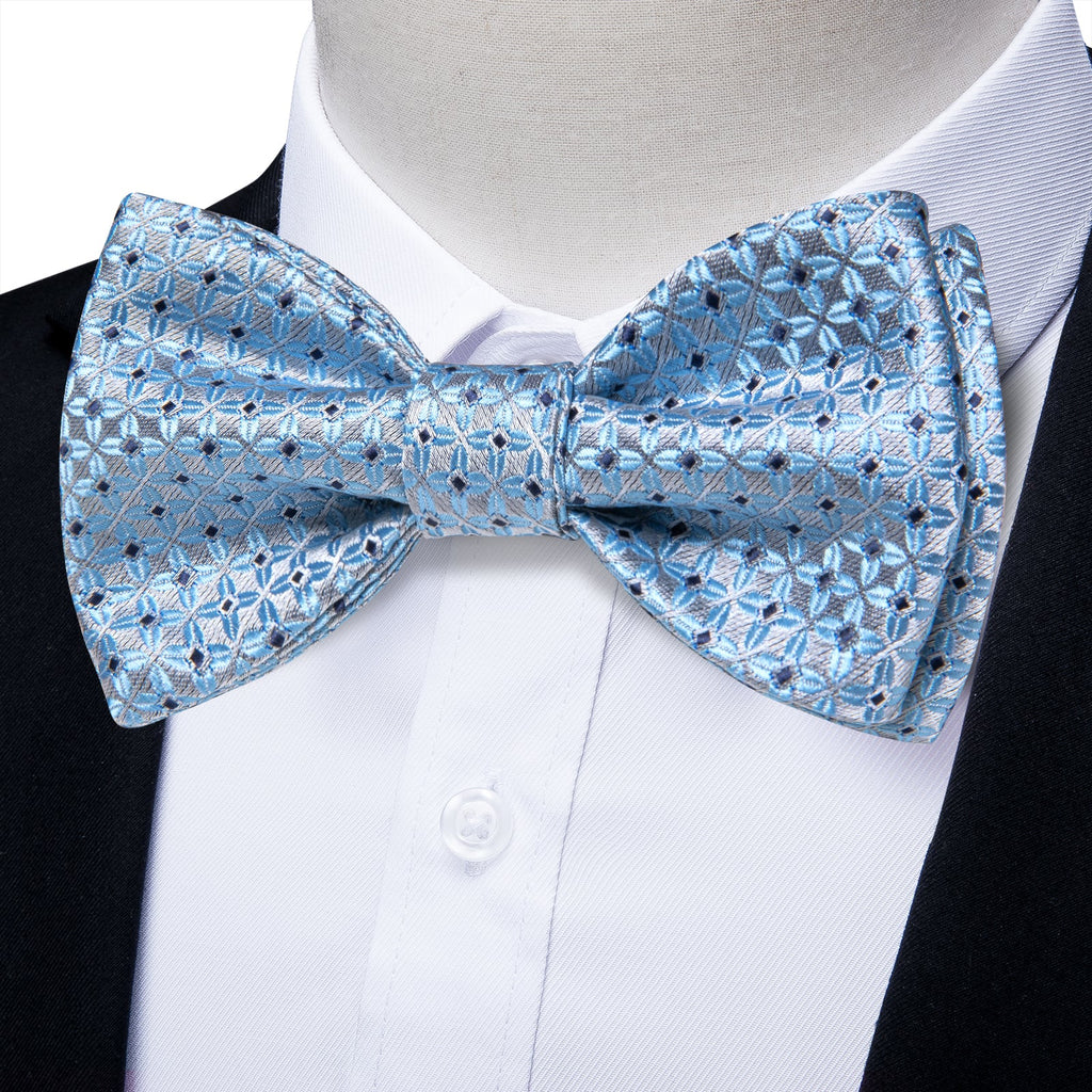GentCrest Blue Plaid Bowtie Set - Image 1