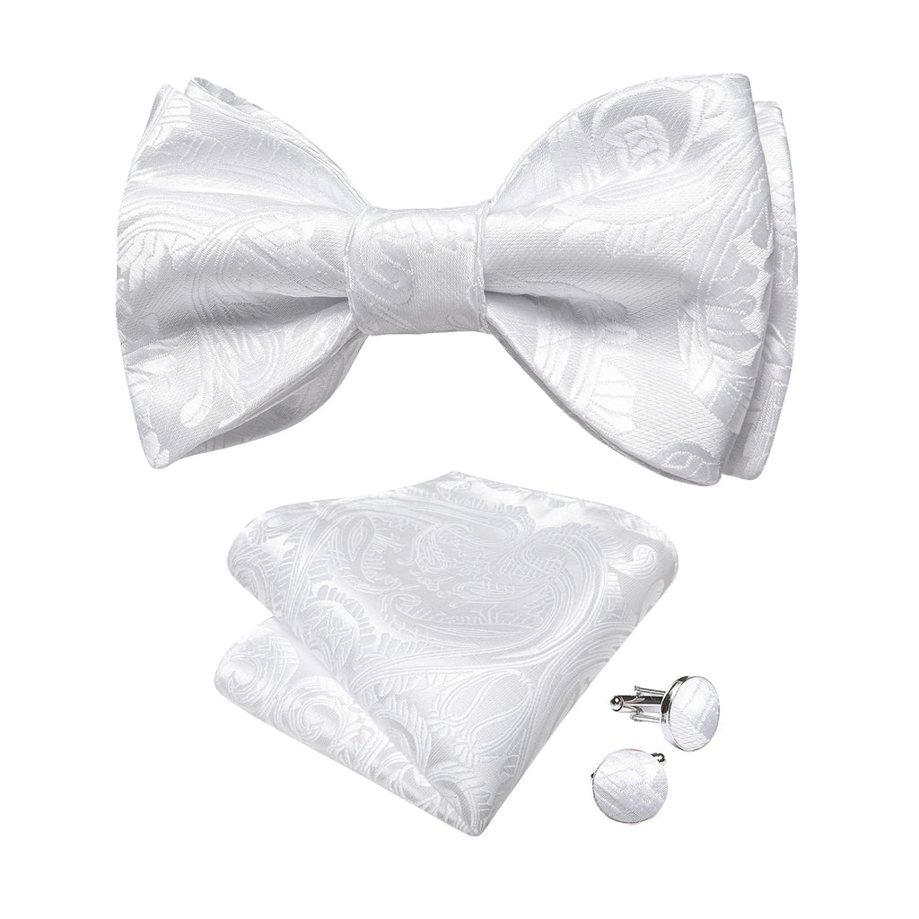 GentCrest White Paisley Bowtie Set - Image 2