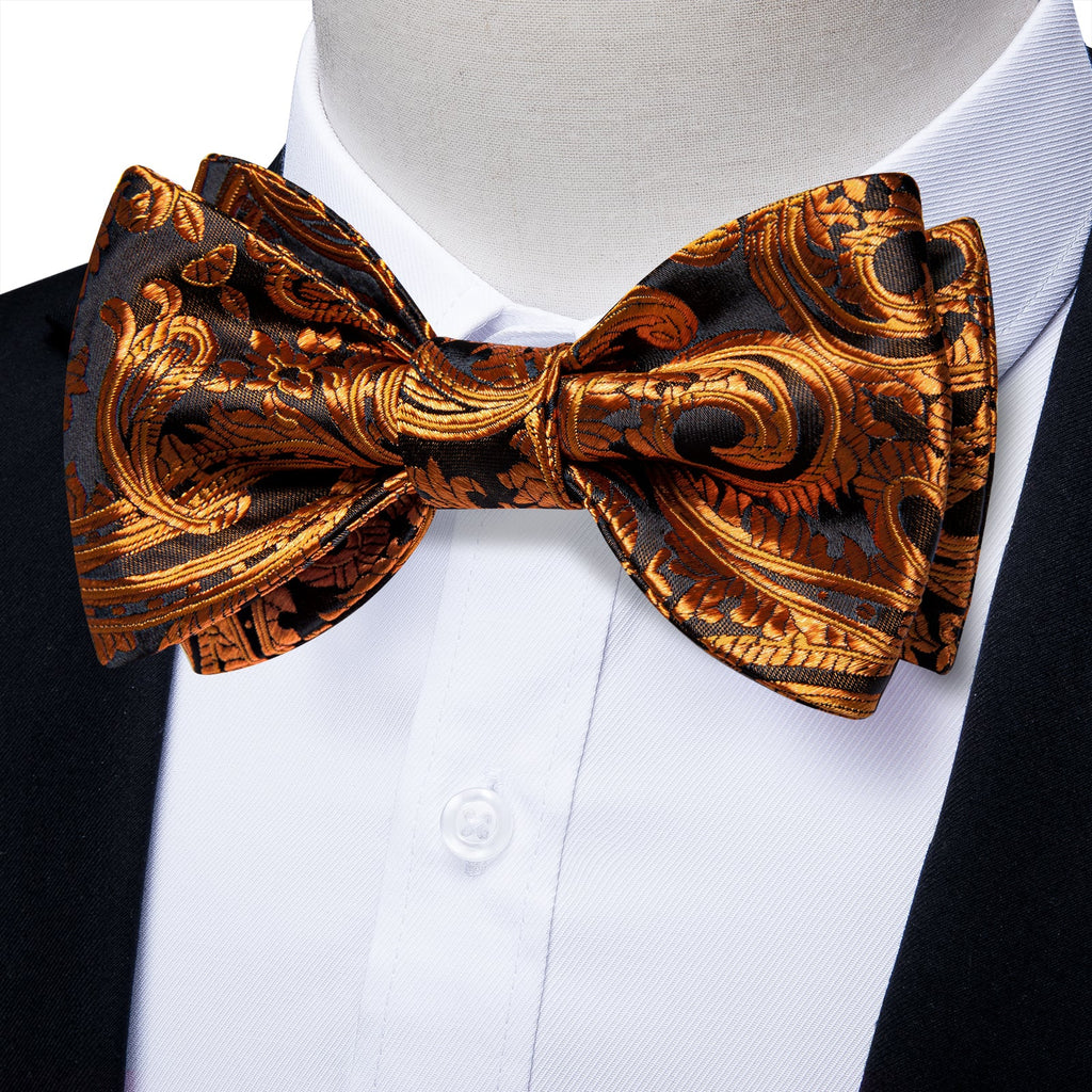 GentCrest Black Paisley Bowtie Set - Image 1