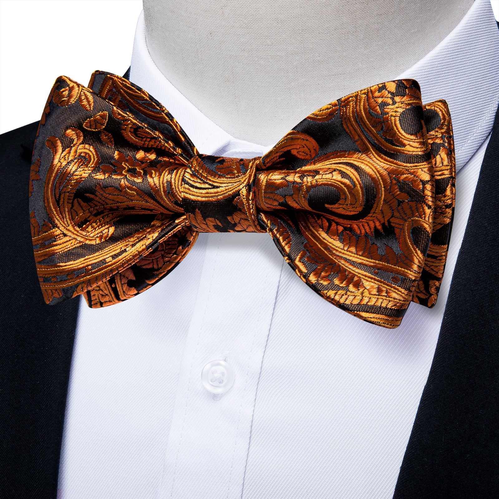 GentCrest Black Paisley Bowtie Set - Image 1