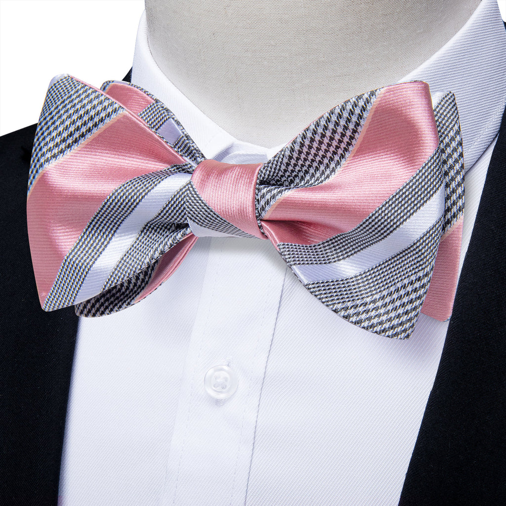 GentCrest Pink Plaid Bow Tie - Image 1
