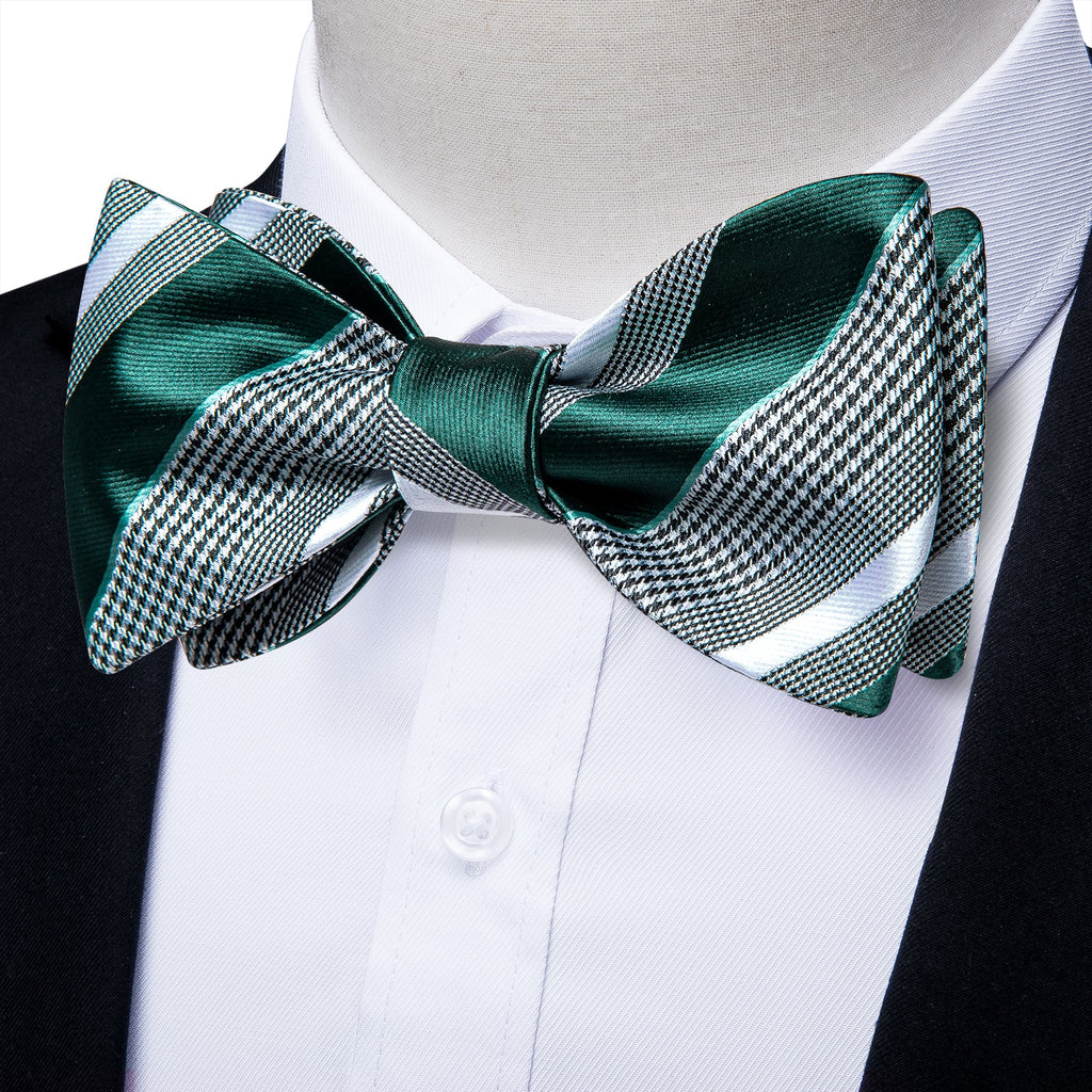 GentCrest Green Striped Bowtie Set - Image 1