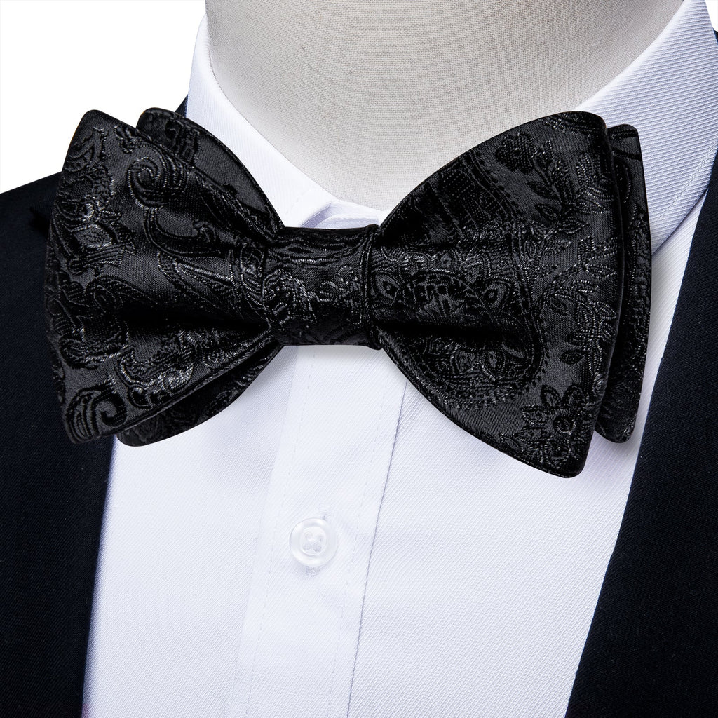 GentCrest Black Paisley Bowtie Set - Image 1