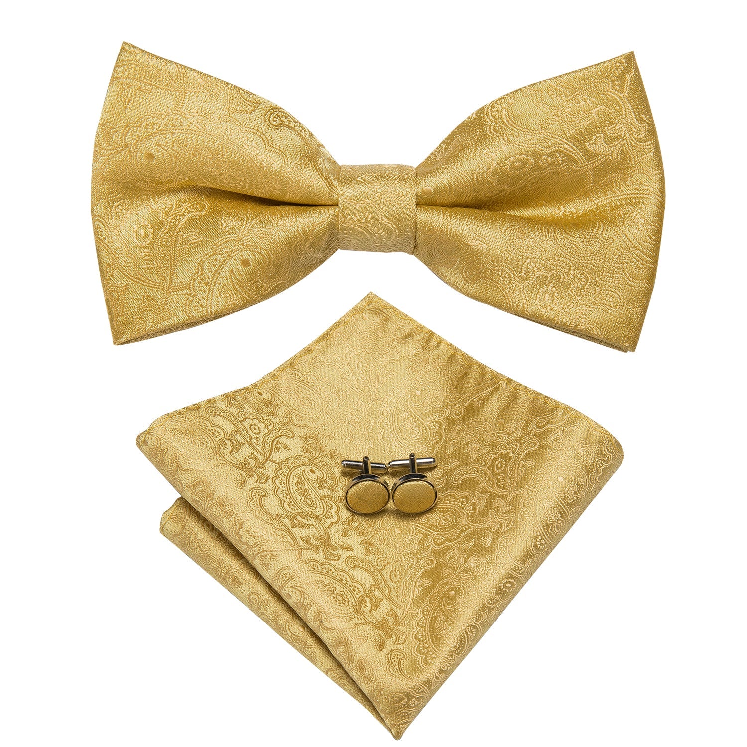 GentCrest Gold Paisley Bowtie Set - Image 2
