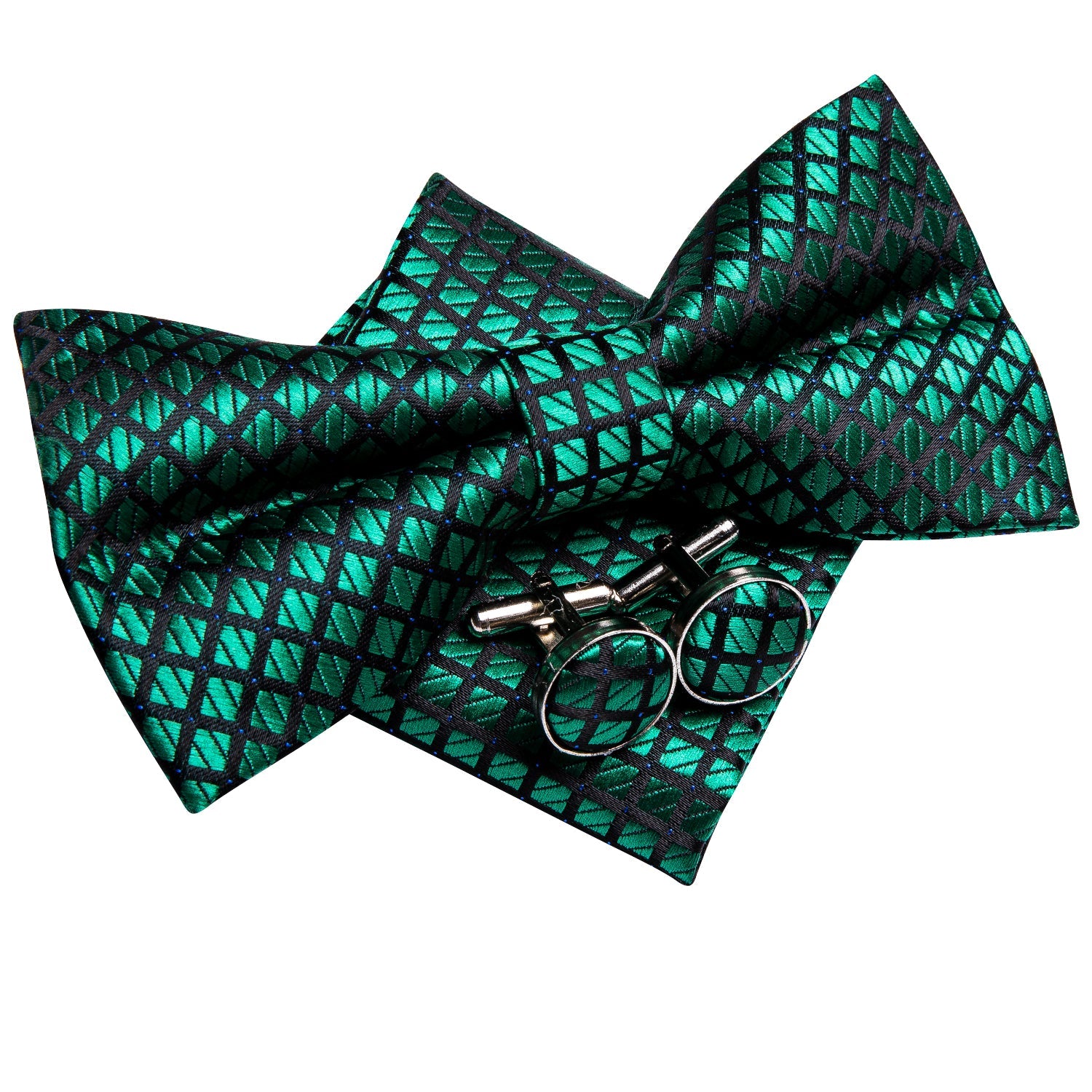 GentCrest Black Plaid Bowtie Set - Image 3