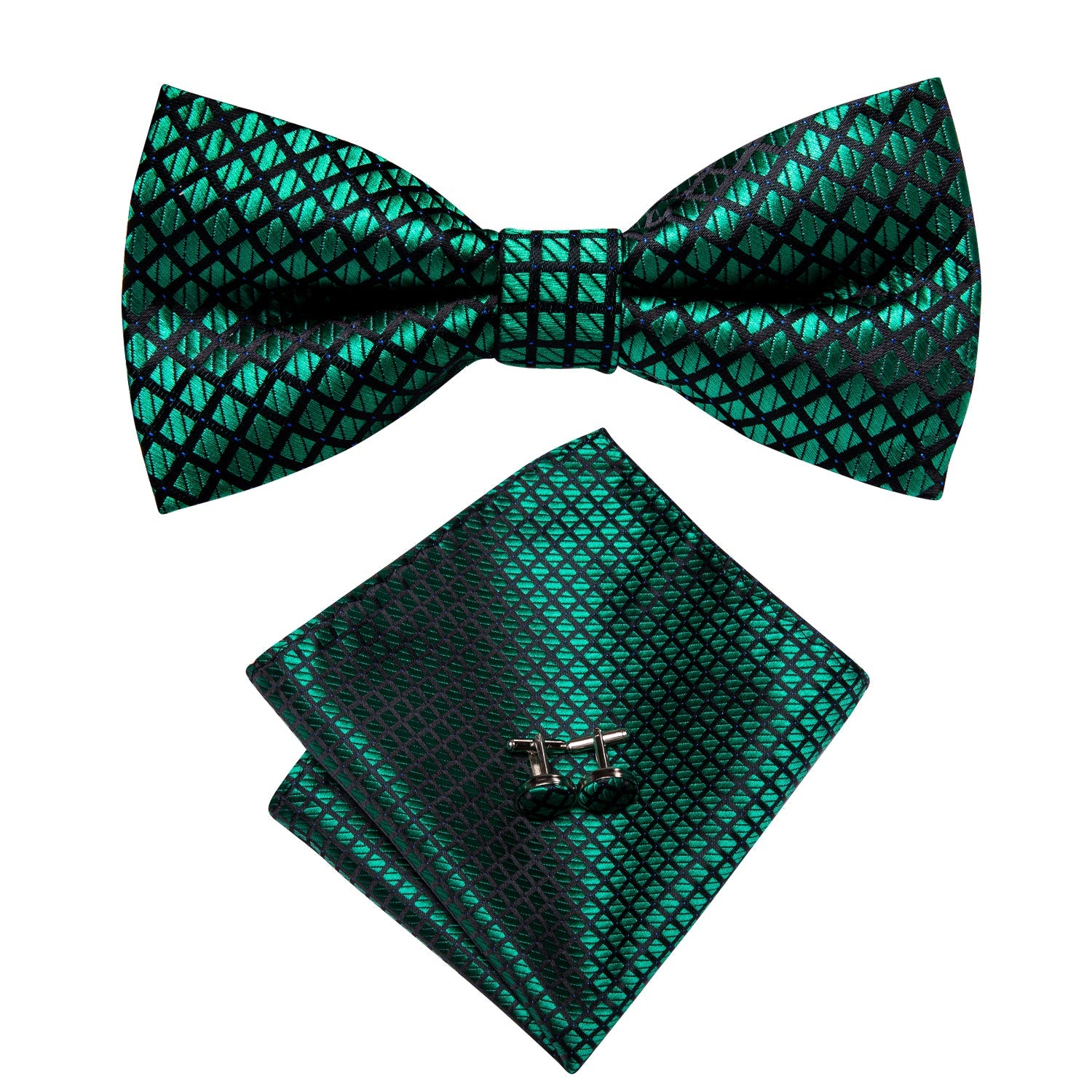 GentCrest Black Plaid Bowtie Set - Image 2