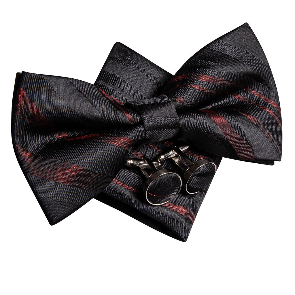 GentCrest Black Striped Bowtie Set - Image 3