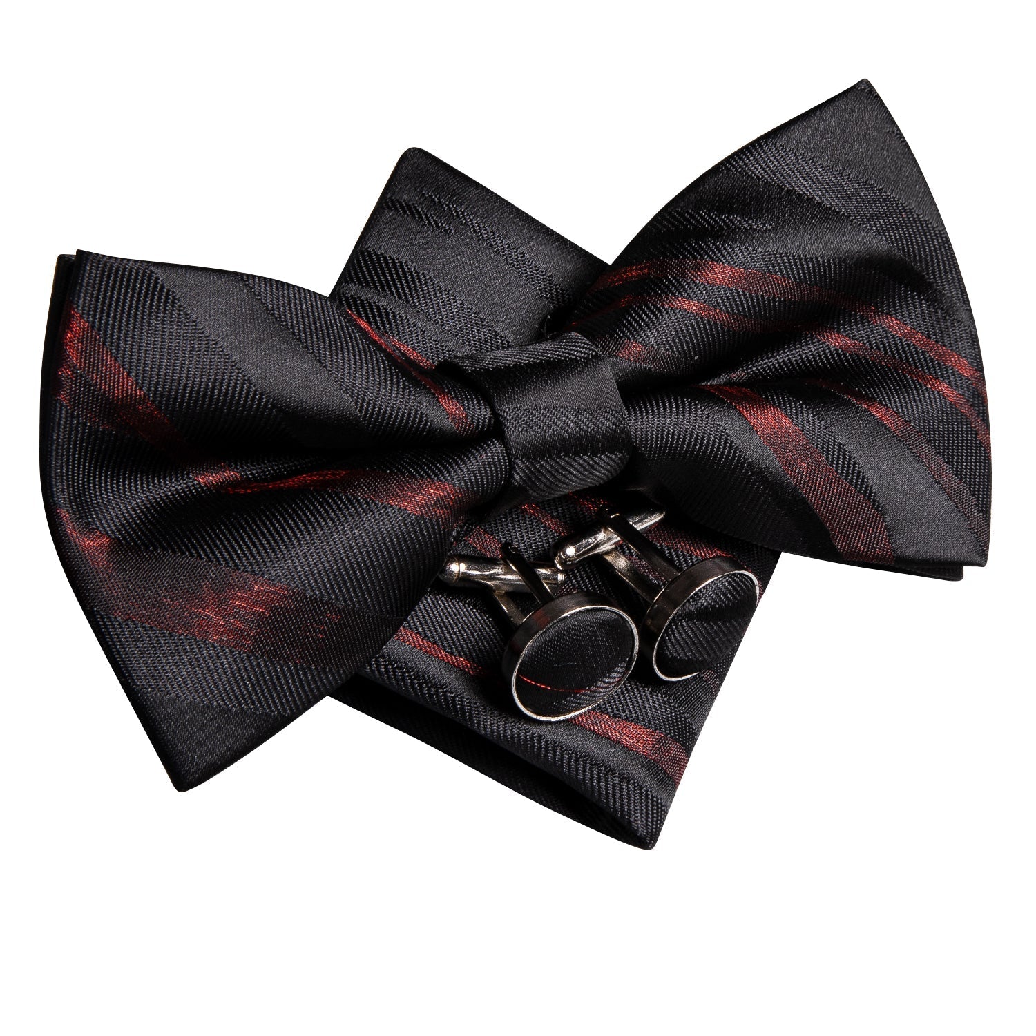GentCrest Black Striped Bowtie Set - Image 3