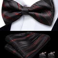 GentCrest Black Striped Bowtie Set - Image 1