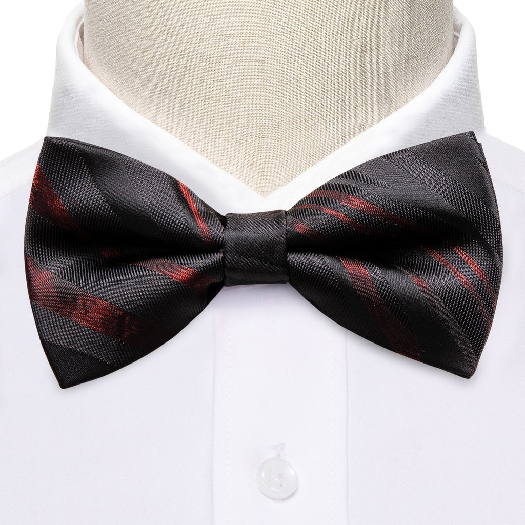 GentCrest Black Striped Bowtie Set - Image 7