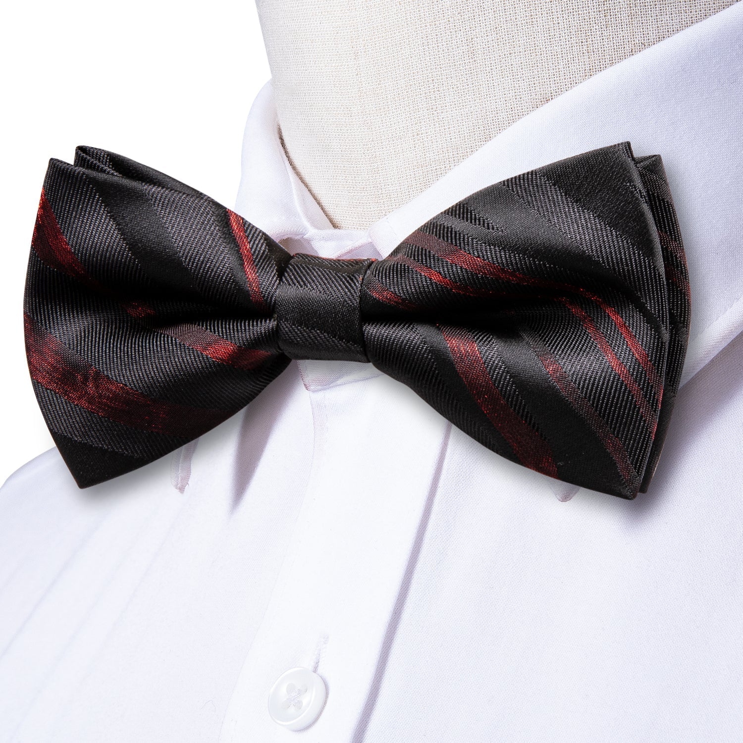 GentCrest Black Striped Bowtie Set - Image 2