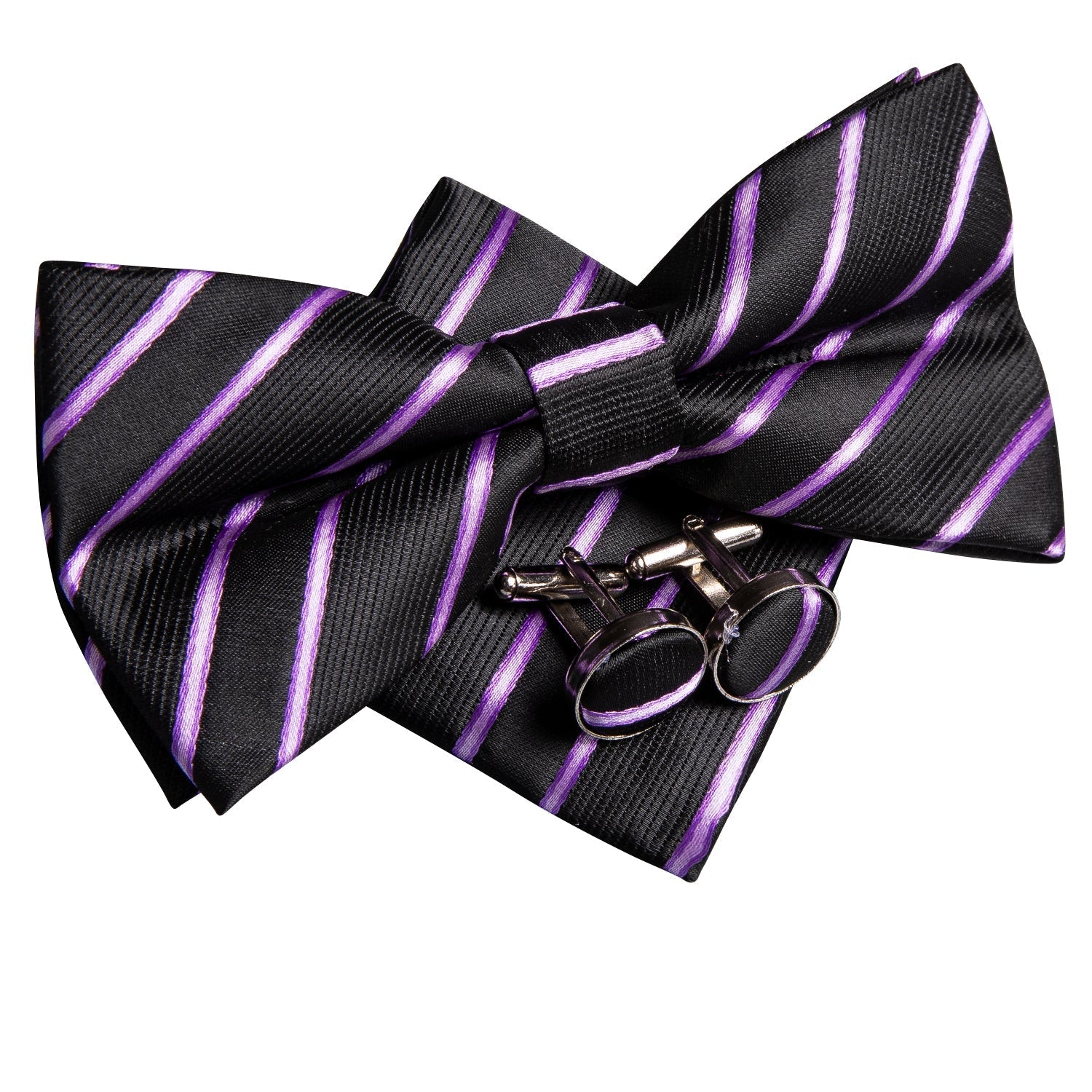 GentCrest Black Striped Bowtie Set - Image 4