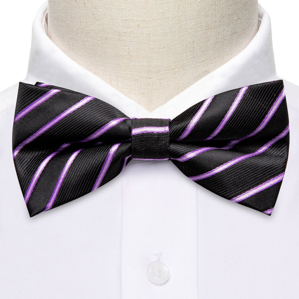 GentCrest Black Striped Bowtie Set - Image 3