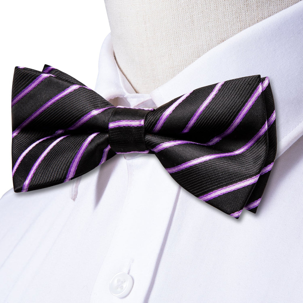 GentCrest Black Striped Bowtie Set - Image 2