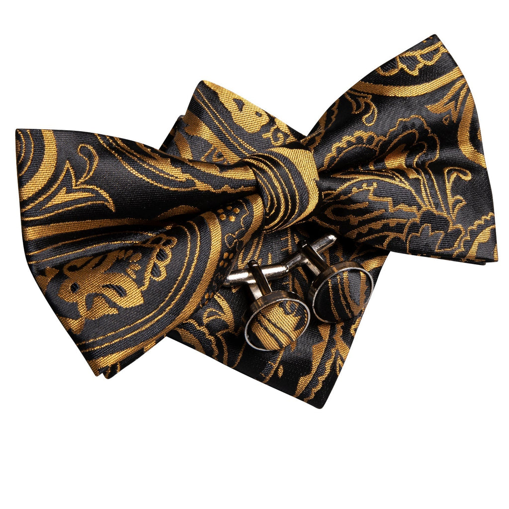 GentCrest Black Paisley Bowtie Set - Image 2