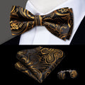 GentCrest Black Paisley Bowtie Set - Image 1