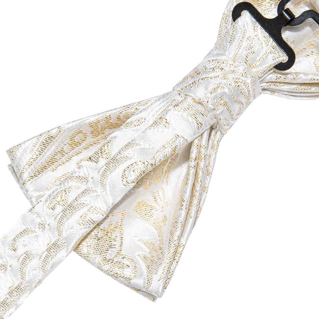 Beige Floral Bow Tie Set - GentCrest - View 3