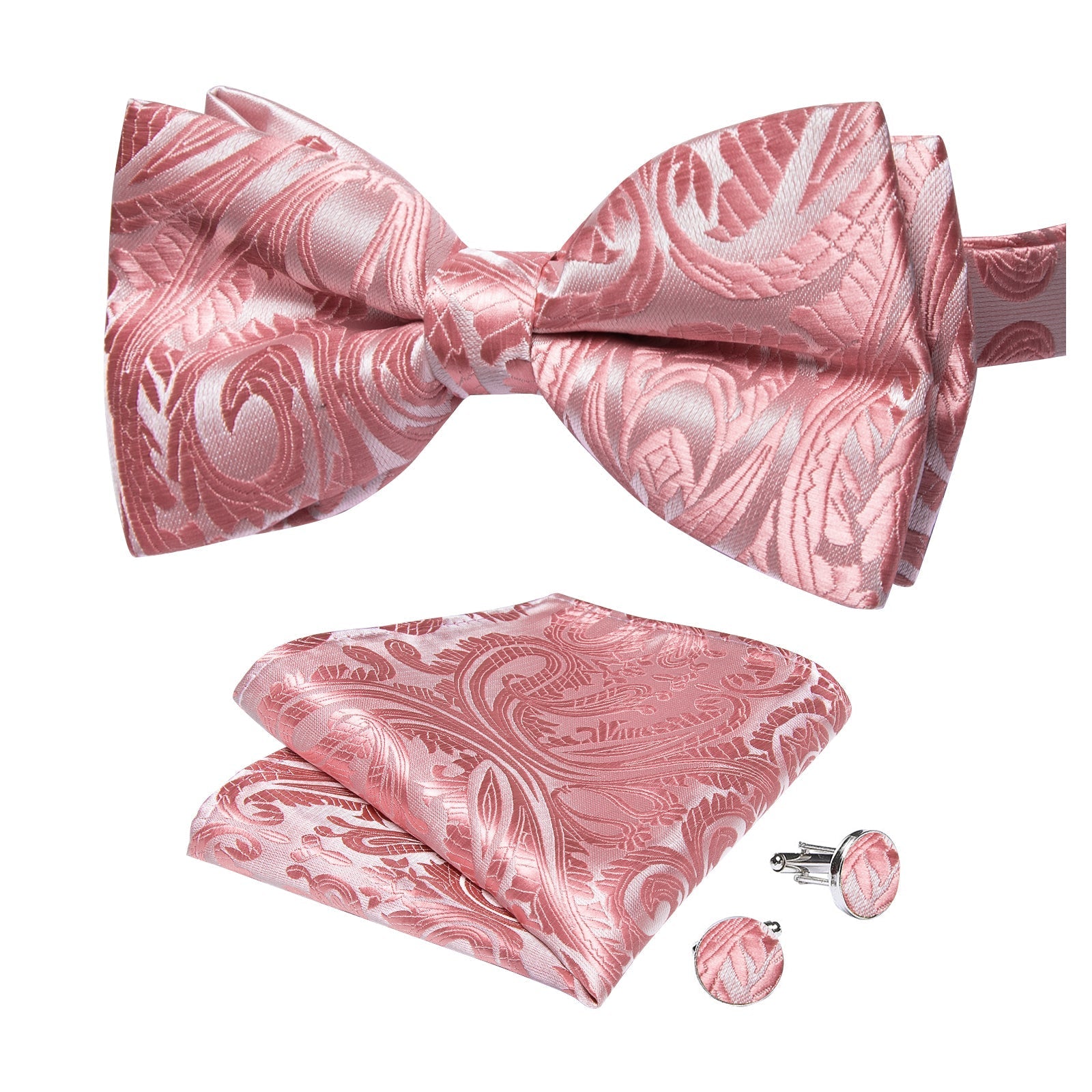 GentCrest Pink Paisley Bowtie Set - Image 4