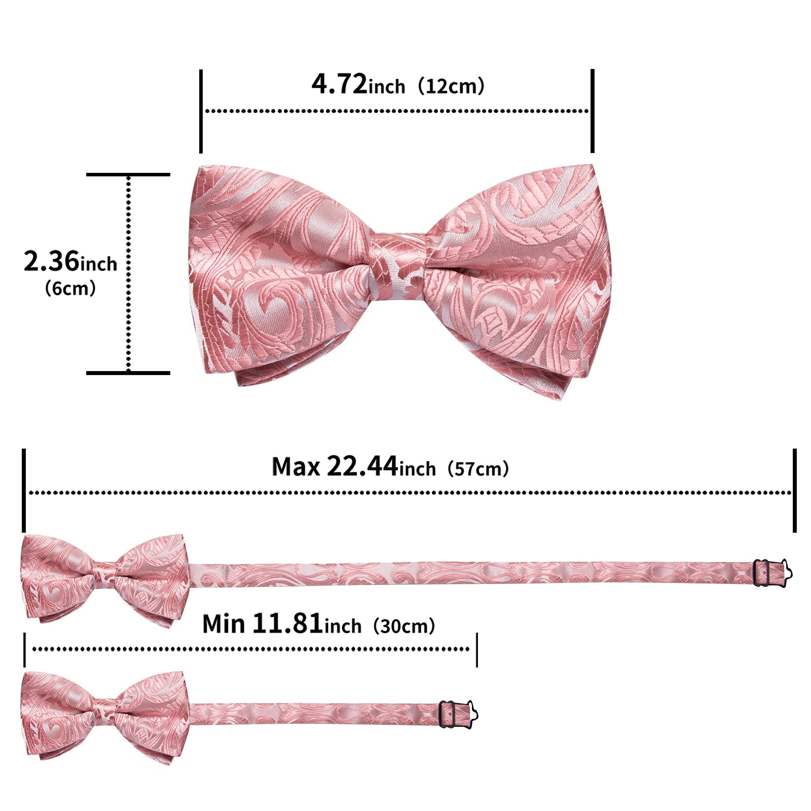 GentCrest Pink Paisley Bowtie Set - Image 6