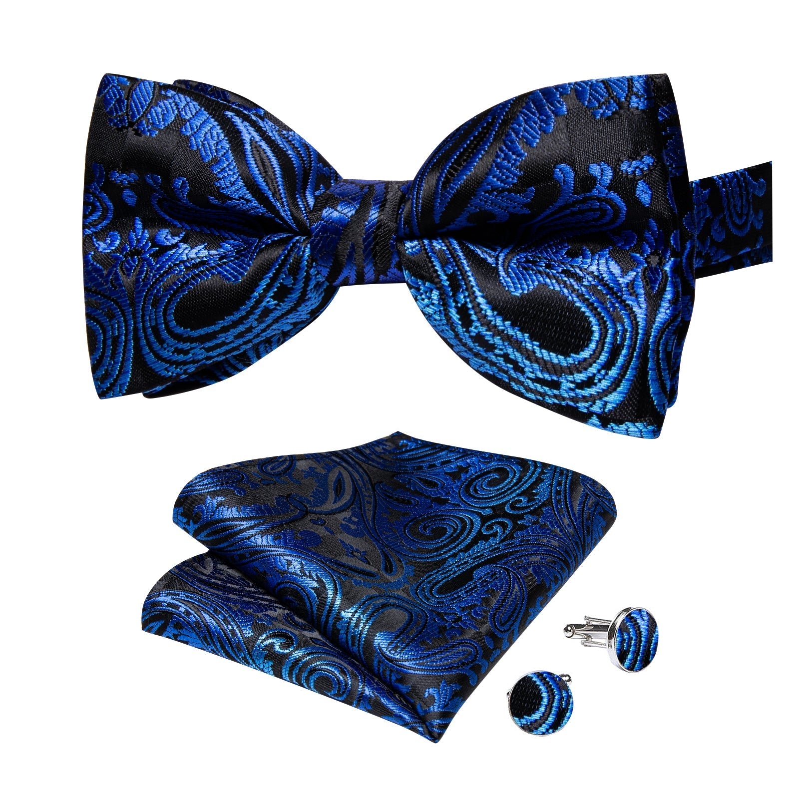 GentCrest Black Paisley Bowtie Set - Image 4