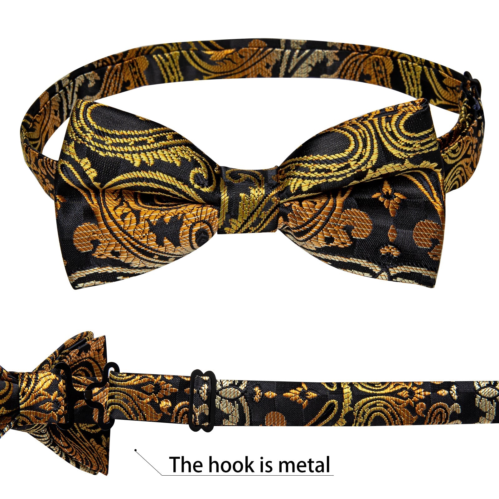 GentCrest Black Paisley Bowtie Set - Image 5